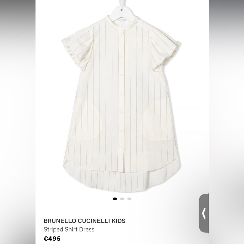 Brunello Cucinelli kids striped shirt dress size 8